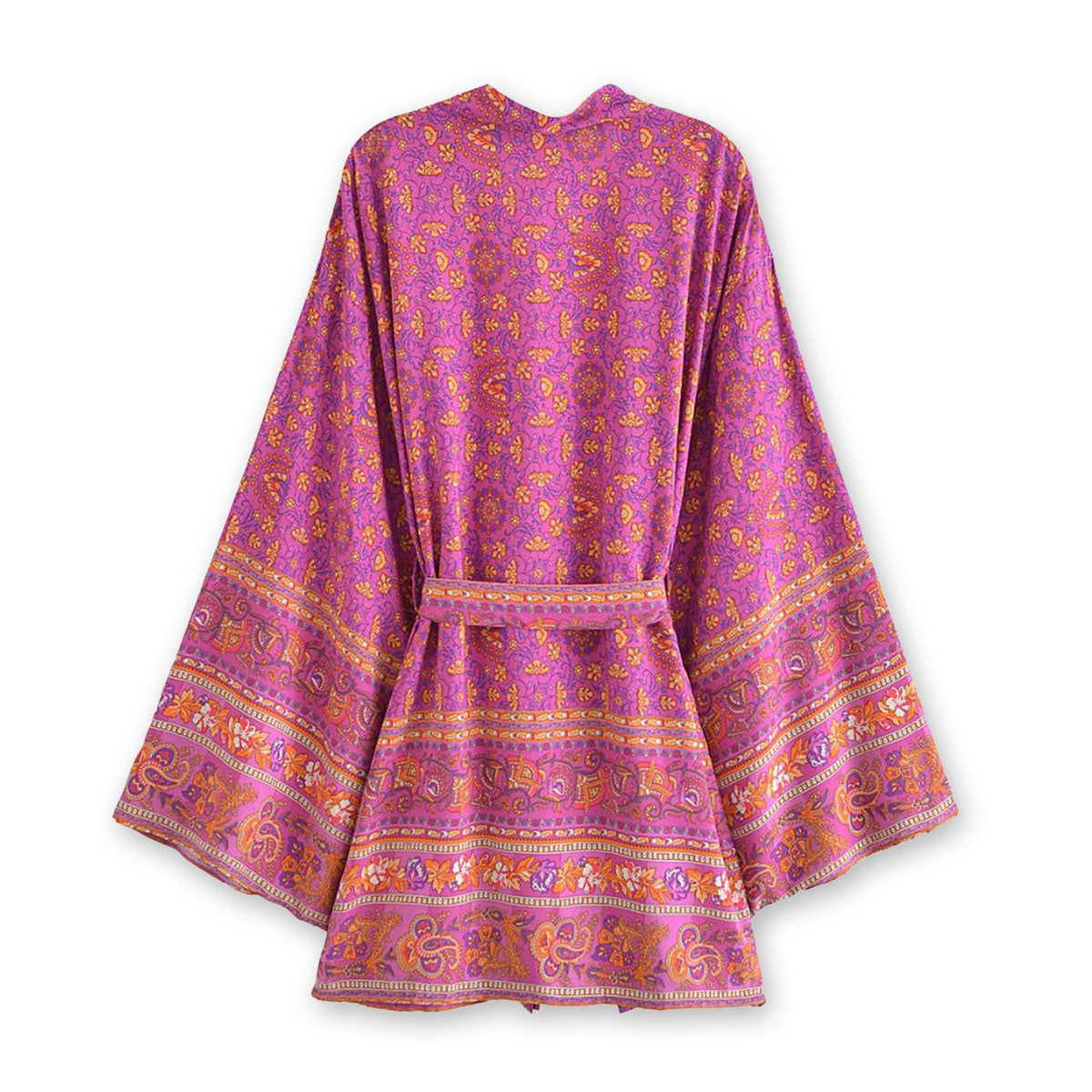 Forever Fuchsia Boho Floral Print Short Robe