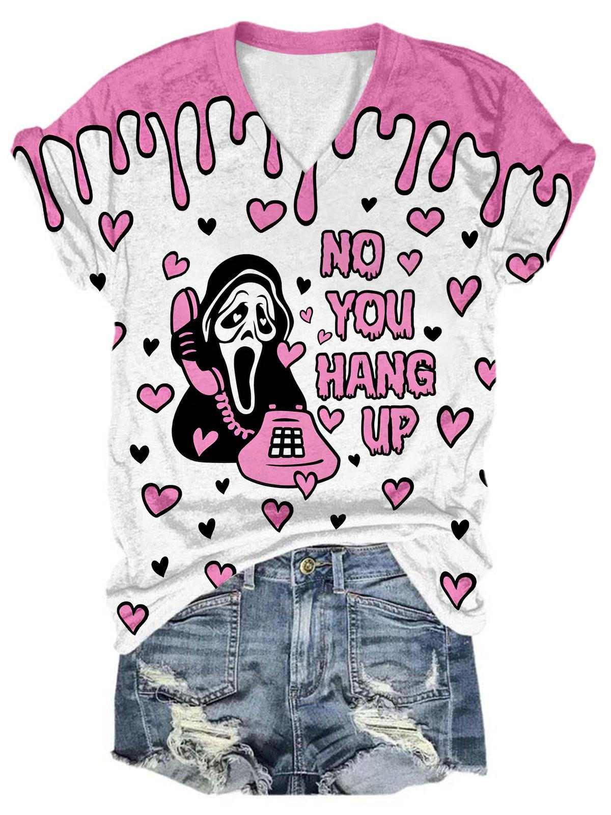 Funny Skull V-Neck Short Sleeve Women's T-Shirt