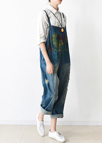 2021 fall oversized denim jumpsuits casual blue jeans denim outfits cute