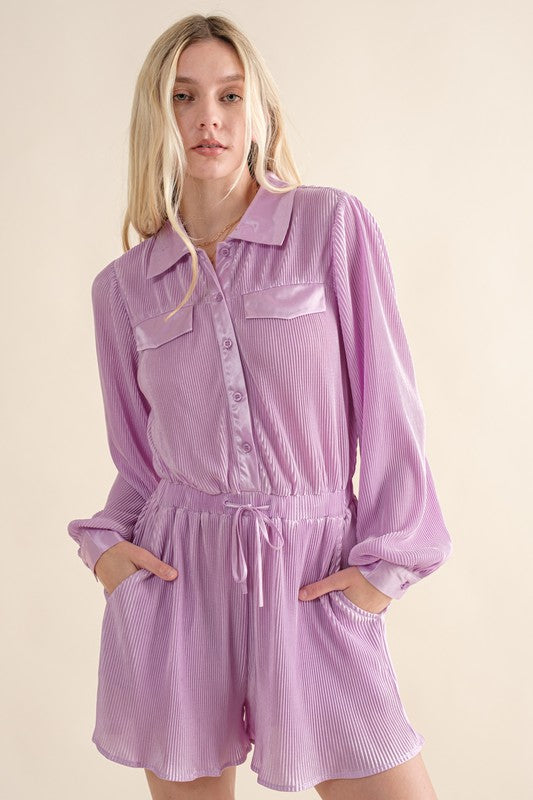 Love Story Romper in Lavender